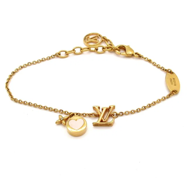 Bracelet LV Iconic Heart Gold Pink in Pink from The Reluxe