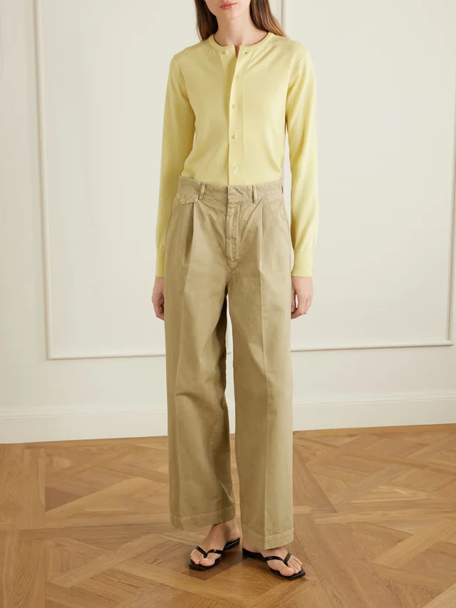 AURALEE Garment-dyed cotton-twill wide-leg pants in Beige, photo 2 of 2 from NET-A-PORTER (Canada)