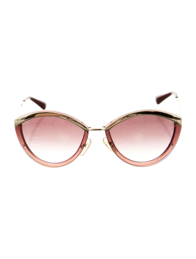 Prada Cat-Eye Gradient Sunglasses in gold from The RealReal