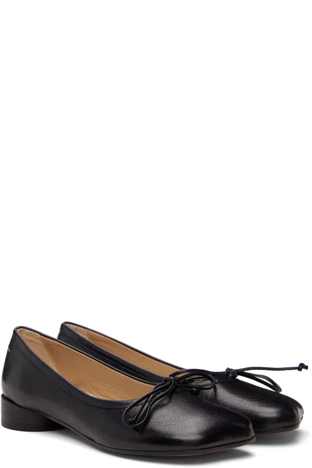 MM6 Maison Margiela Black Anatomic Numeric Ballerina Flats, photo 4 of 5 from SSENSE