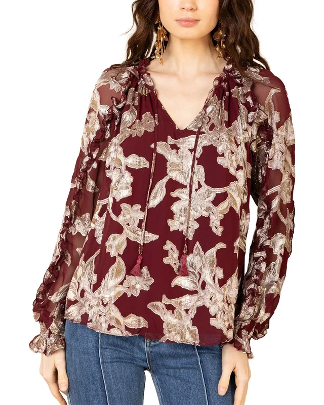 Hale Bob Long Sleeve Robin Silk-Blend Blouse, image 1 of 1 from Rue La La