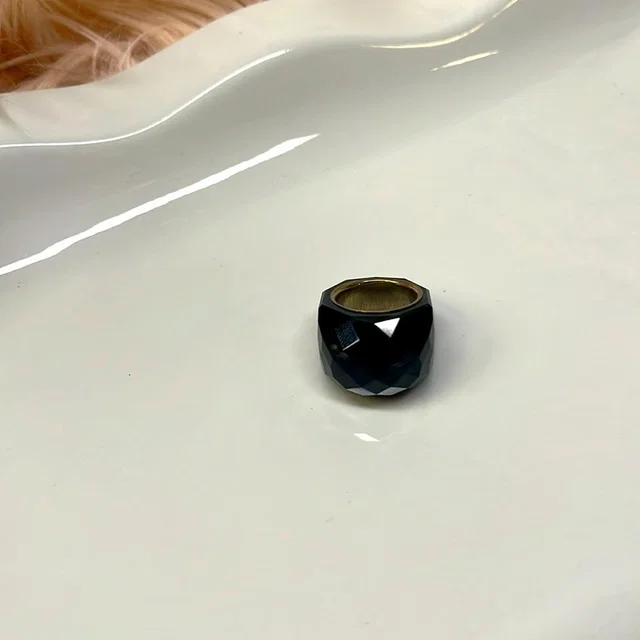 Daniel Swarovski Black Crystal Paris Ring With A Silver Tone Interior Band Color in silver|black|gray from Poshmark