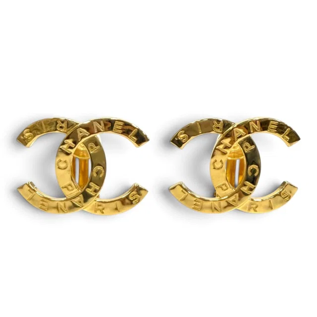 Chanel CC Logo Design Large Earrings Gold in Gold from The Reluxe
