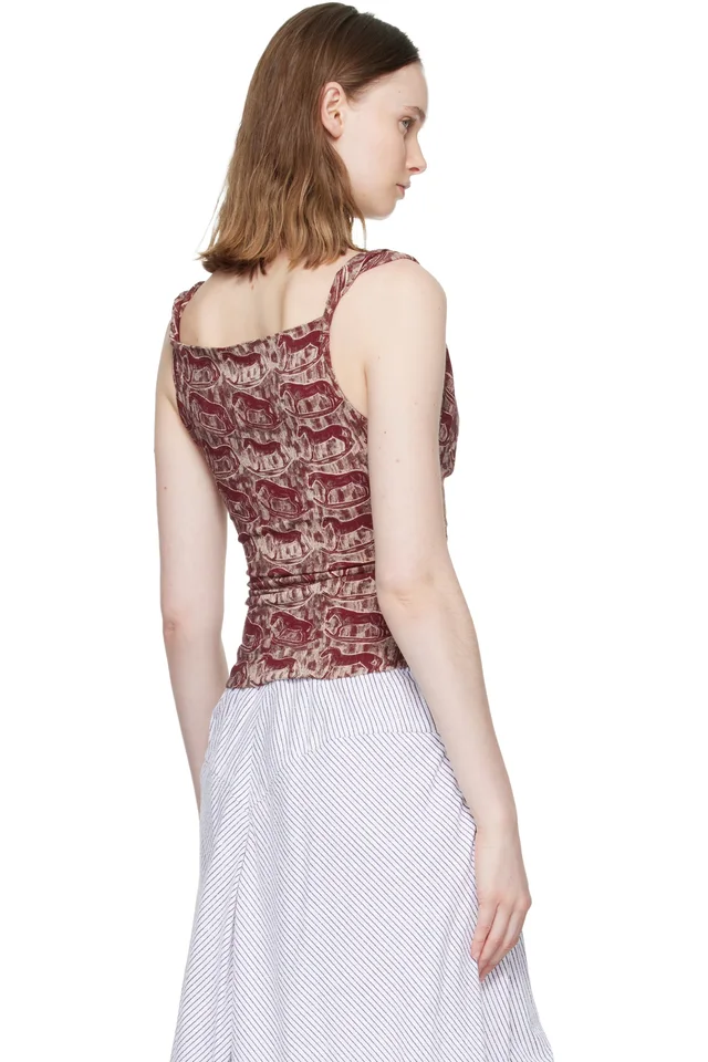 Vivienne Westwood Red & Beige Anna Top, photo 3 of 4 from SSENSE