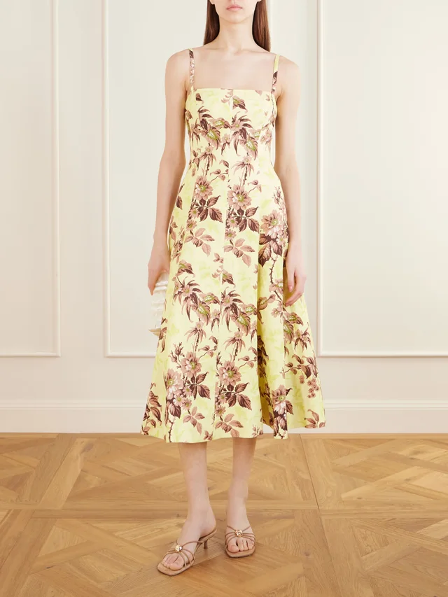 CARA CARA Gimlet floral-print linen dress in Yellow, photo 2 of 2 from NET-A-PORTER (Canada)