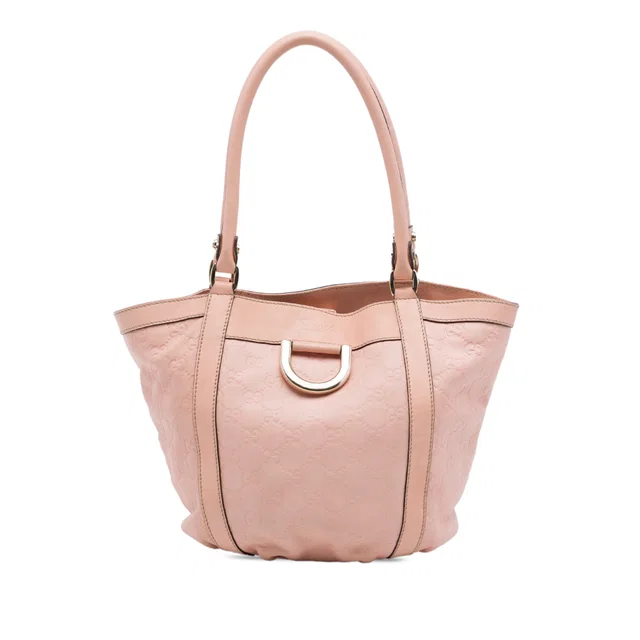 Pink Gucci Guccissima Abbey D Ring Handbag in Pink Leather from Designer Revival
