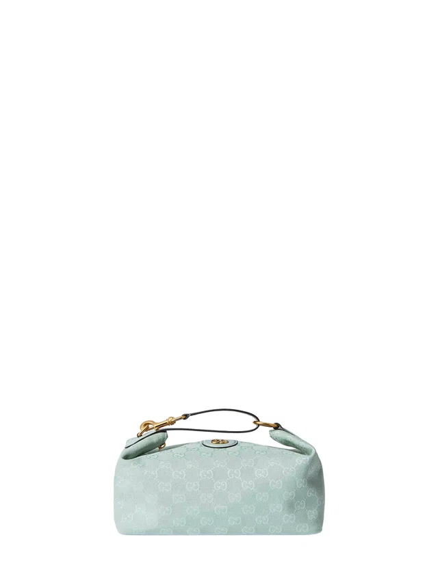 Gucci Gg Monogram Canvas Top Handle Bag — Blue Cotton in Blue Coated canvas from HEWI