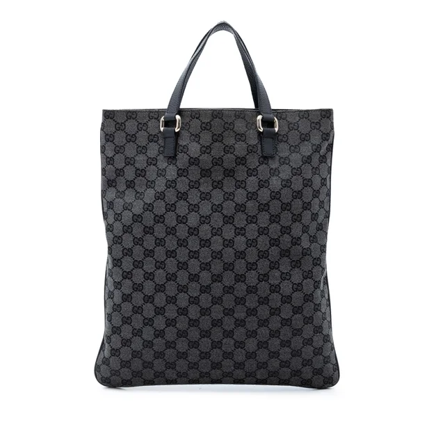 Gray Gucci GG Canvas Tote in Grey Canvas from Designer Revival