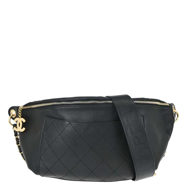 Chanel x Pharrell Williams 2018-2019 Black Lambskin 2way Waist Bag in Black Lambskin from AMORE Vintage Tokyo