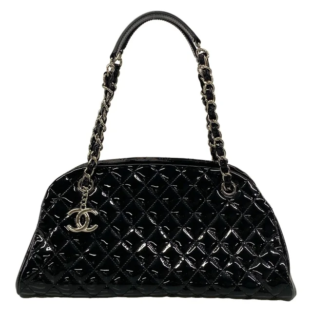 Chanel Shoulder Bag Mademoiselle Quilted Black Chain Silver Leather in Black Leather from The Reluxe