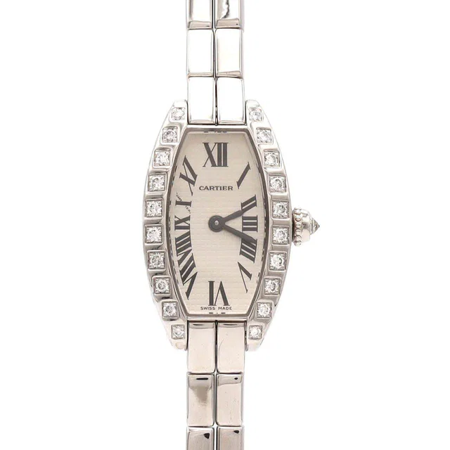 Cartier Mini Tonneau Laniere White Gold Quartz in White from LuxUness