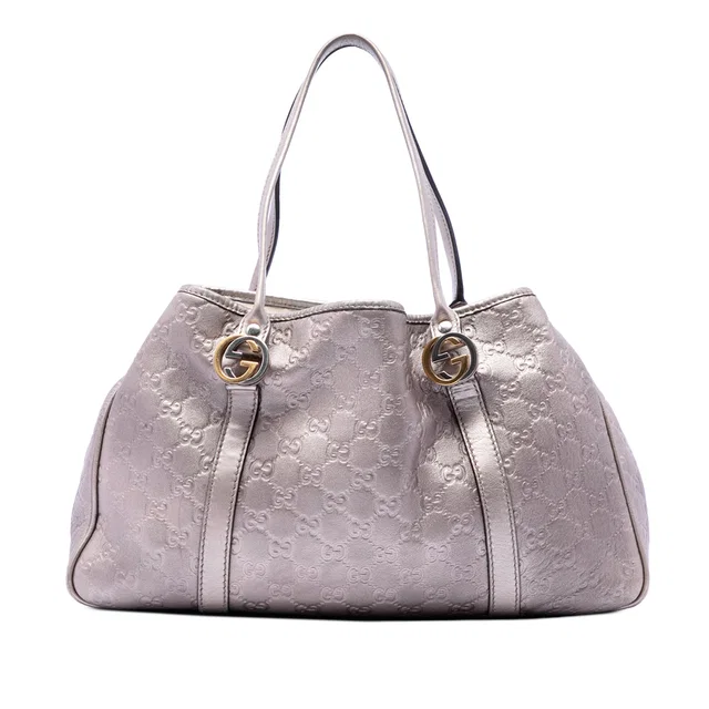 Purple Gucci Metallic Guccissima Twins Tote in Purple Leather from Designer Revival