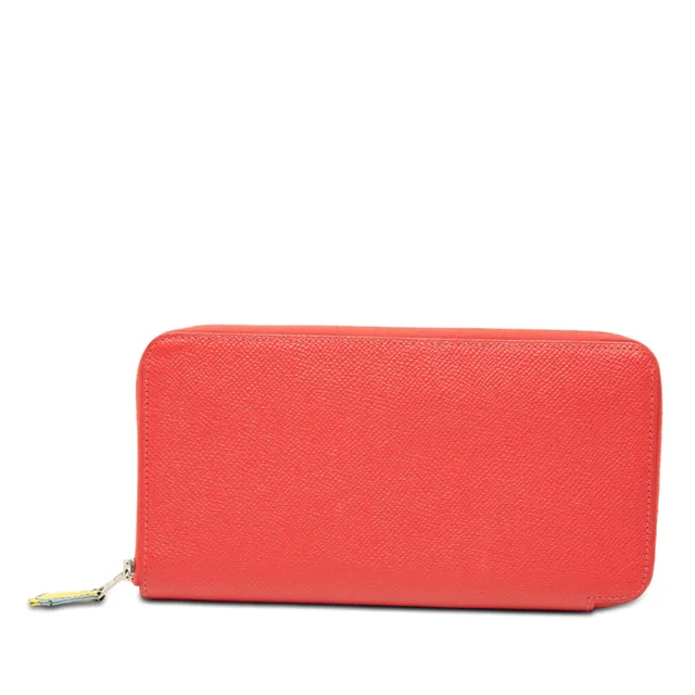 Red Hermès Epsom Azap Silk In Long Walllet in Red Epsom leather from Designer Revival