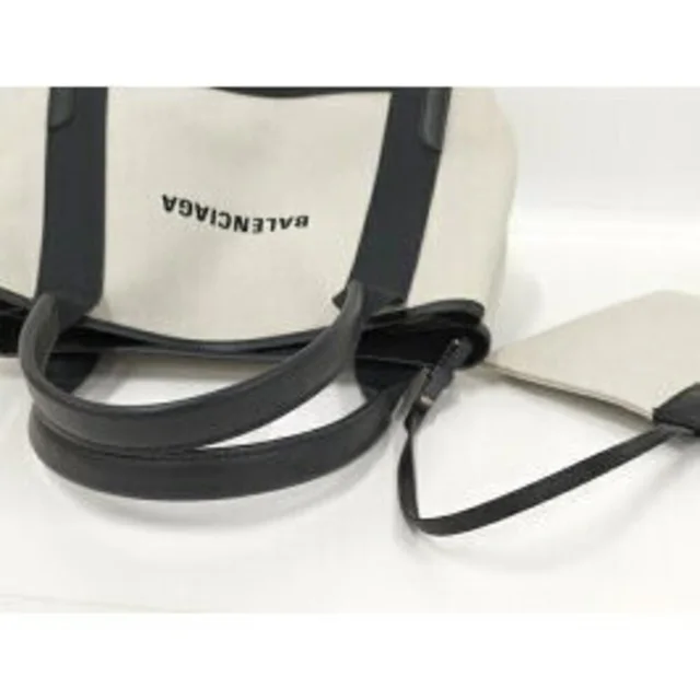 Balenciaga Navy Blue Cabas Shoulder Bag Canvas Beige Black in blue|black Canvas from Poshmark, photo 4 of 9