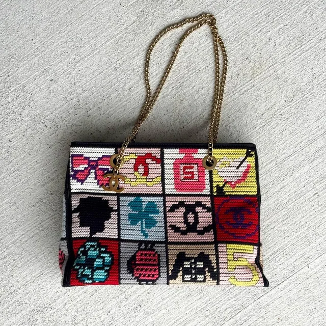 Chanel Precious Symbol Needle Point Multicolor Bag in Multicolor from The Reluxe