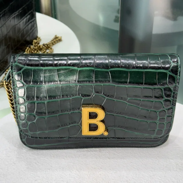 Balenciaga Croc WOC in Green Crocodile from Revivre