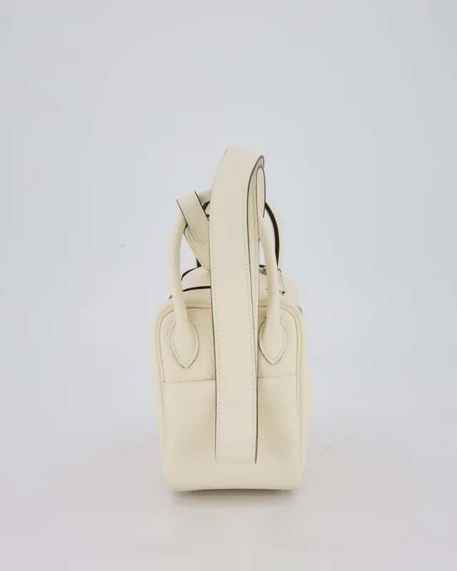 NEW COLOUR* Hermès Mini Lindy II Bag in White Clemence leather from Sellier, photo 2 of 2