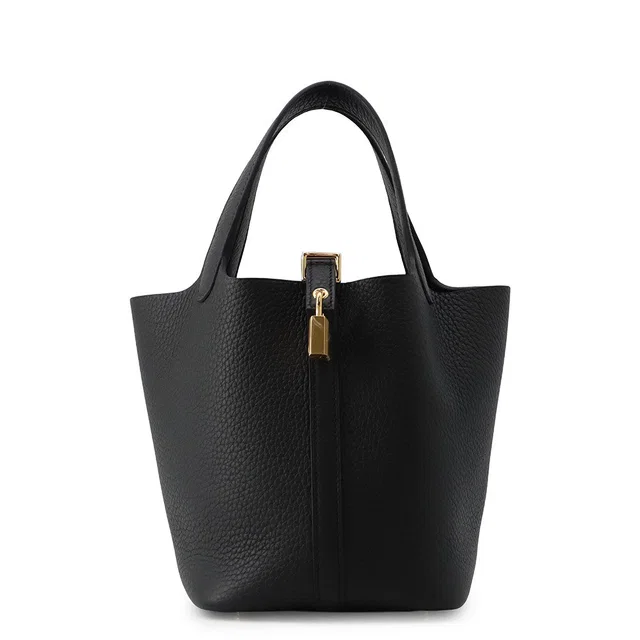 Hermès Picotin Lock Black Taurillon Clemence Size PM in Black Clemence leather from GALLERY RARE