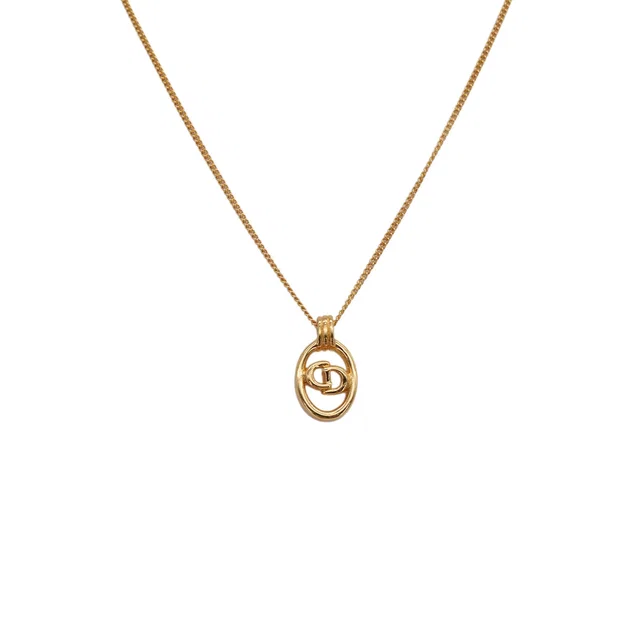Dior Necklace CD Logo Oval Gold Accessory in Gold from Luxury Promise