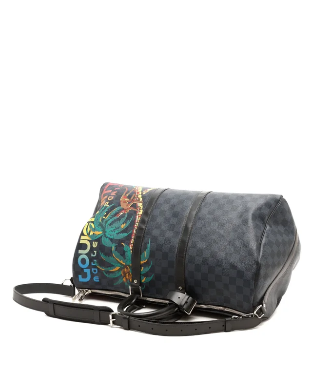 Louis Vuitton Damier Cobalt Keepall Bandoulière 45 Jungle Bag in Canvas from A Retro Tale, photo 4 of 8