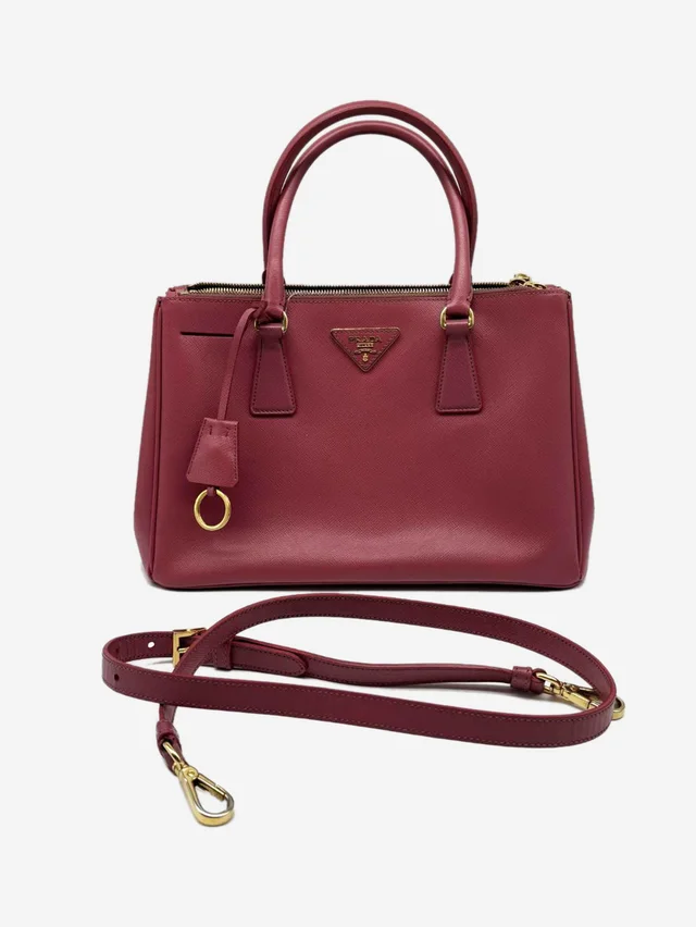 Prada Pink small Saffiano leather Galleria 2way bag in Pink Saffiano leather from Sign of the Times
