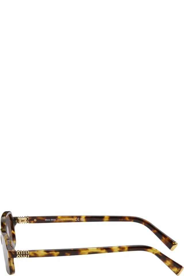 Miu Miu Eyewear Brown Miu Regard Sunglasses, photo 3 of 4 from SSENSE