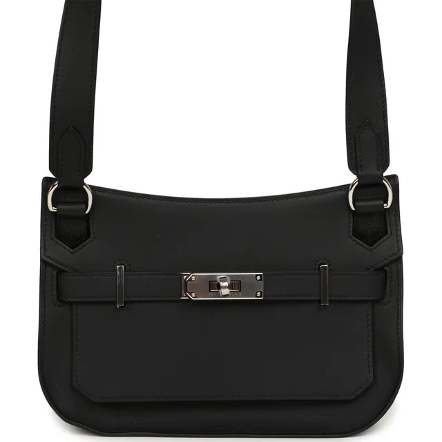 Hermès Jypsiere Mini Black Swift Palladium Hardware in Black Swift leather from Madison Avenue Couture