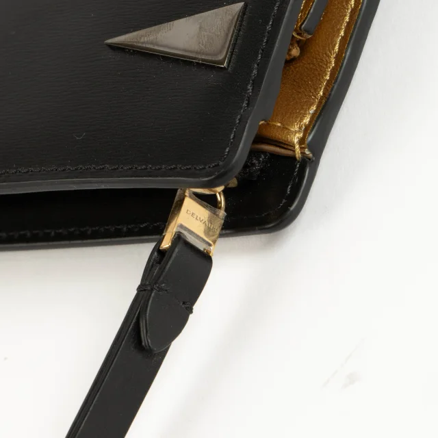 Delvaux Box Calf Studded Clutch in Black Box leather from Labellov, photo 1 of 1
