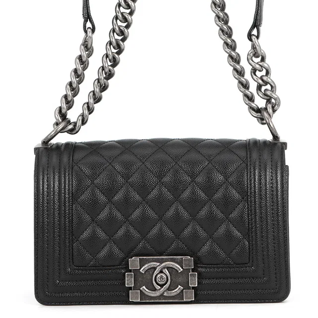 Boy Chanel ChainShoulder Bag BlackA67085 Caviar Leather Size 20 in Caviar leather from GALLERY RARE