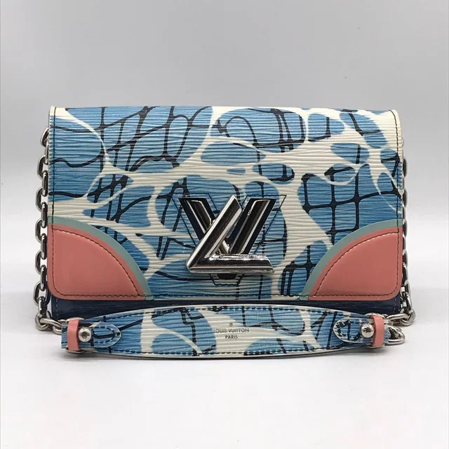 Louis Vuitton Epi Aqua Pattern Portefeuille Twist Chain Shoulder Bag Wallet from The Reluxe
