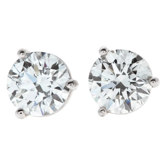 Tiffany & Co. diamond studs earrings 1 carat (I color, VS1 clarity) and 1 carat (I color, VS2 clarity) in Platinum from Gray And Sons