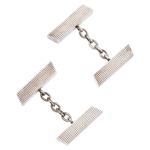 Hermès Cufflinks & Tie Pin Set Silver in Silver from VINTAGE QOO TOKYO