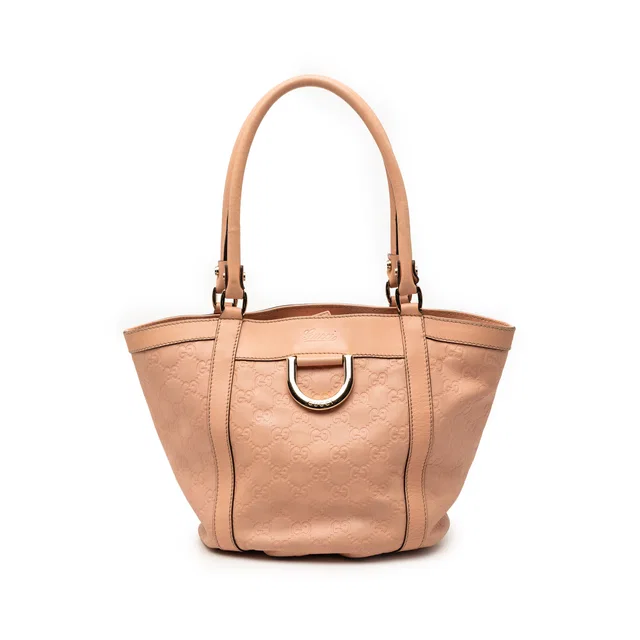 Pink Gucci Guccissima Abbey D Ring Handbag in Pink Leather from Designer Revival