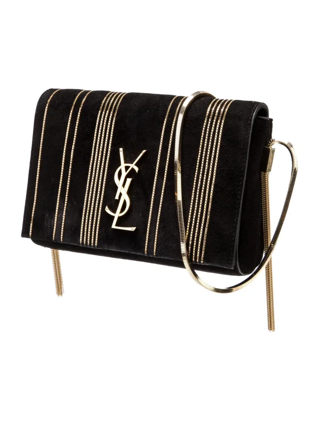 Saint Laurent Clutch handbags in Black Suede from The RealReal, photo 3 of 6