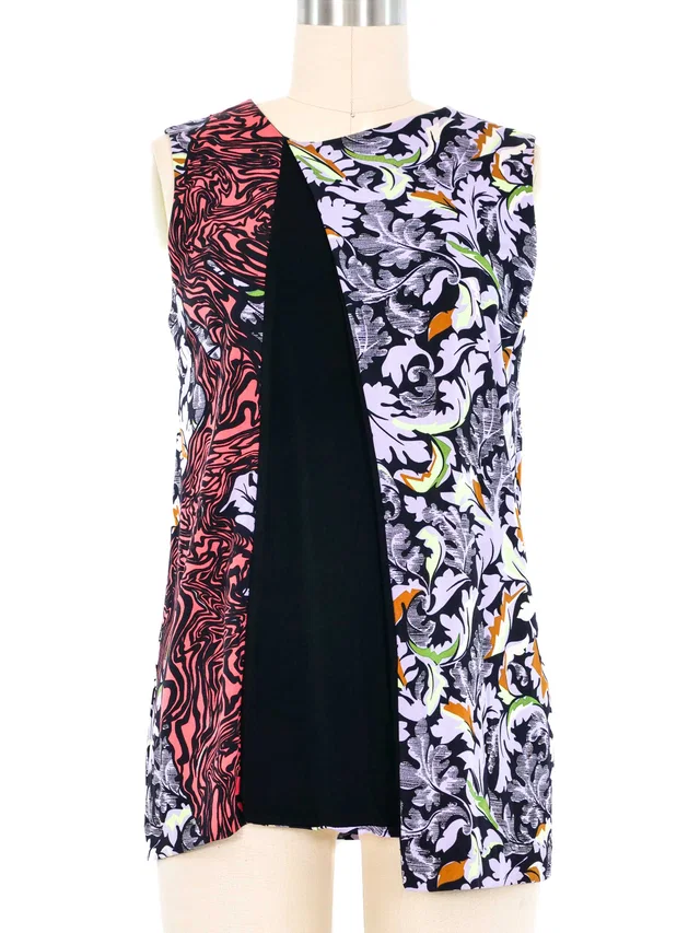 2012 Balenciaga Mixed Print Top from Arcade Vintage