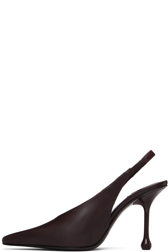 Jimmy Choo Burgundy Isa 95 Heels, photo 3 of 5 from SSENSE