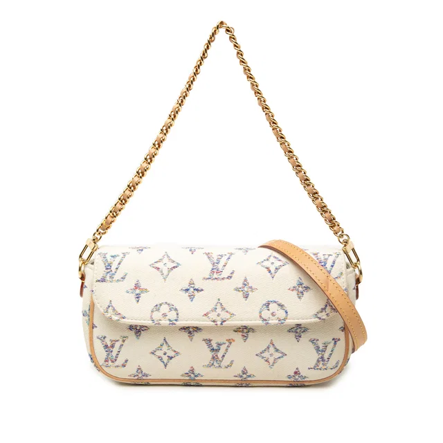 White Louis Vuitton Monogram Jacquard Ivy Wallet on Chain Satchel in White Coated canvas from Designer Revival, photo 1 of 1