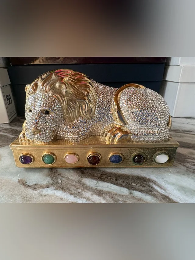 Judith Leiber Vintage Lion Minauderie + Accessories in gold|pink from Poshmark