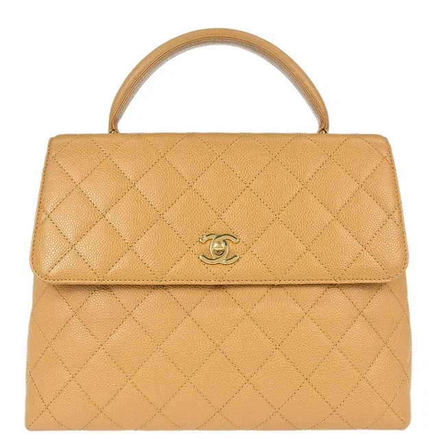 Chanel 2003-2004 Beige Caviar Skin Kelly Handbag in Beige Caviar leather from AMORE Vintage Tokyo
