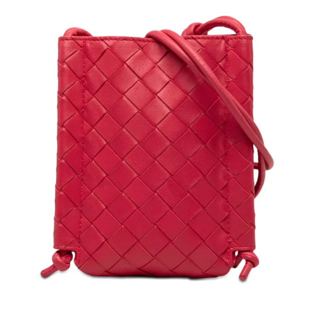 Red Bottega Veneta Mini Nappa Intrecciato The Knot Crossbody in Red Nappa leather from Designer Revival, photo 1 of 1