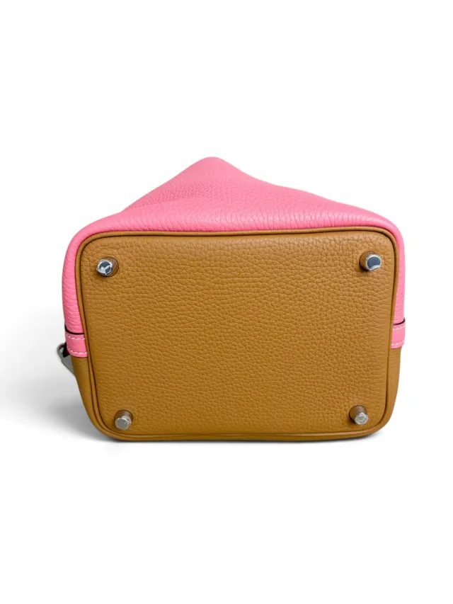 Hermès Rose Azalee Sesame Clemence Casaque Picotin Lock 18 in Pink Clemence leather from Season 2 Consign, photo 6 of 9