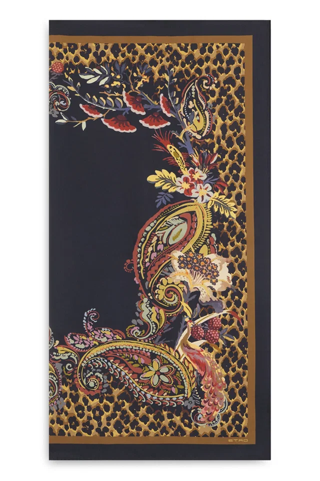 Etro Paisley & Floral Silk Scarf — Multicolor Scarfs in Multicolor Silk from HEWI