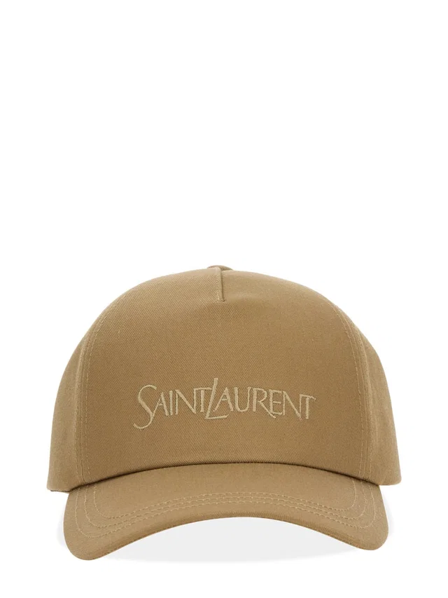 Saint Laurent 778063_3yp199700 Cotton-Linen Blend Baseball Cap — Beige Cotton Linen Caps in Beige from HEWI