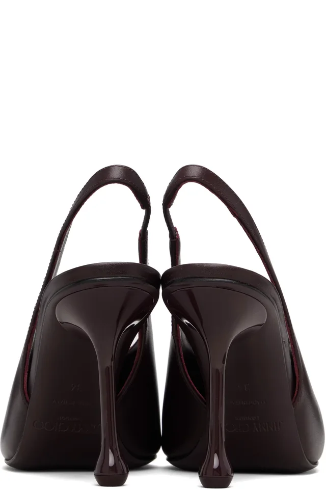 Jimmy Choo Burgundy Isa 95 Heels, photo 2 of 5 from SSENSE