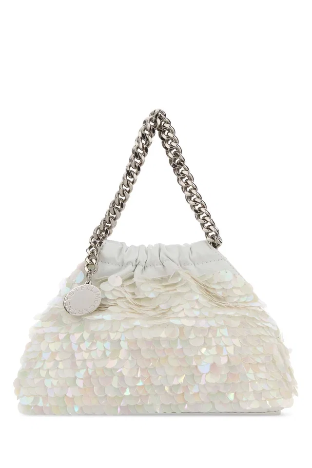Stella McCartney Falabella Mini Bag — White in White Satin from HEWI
