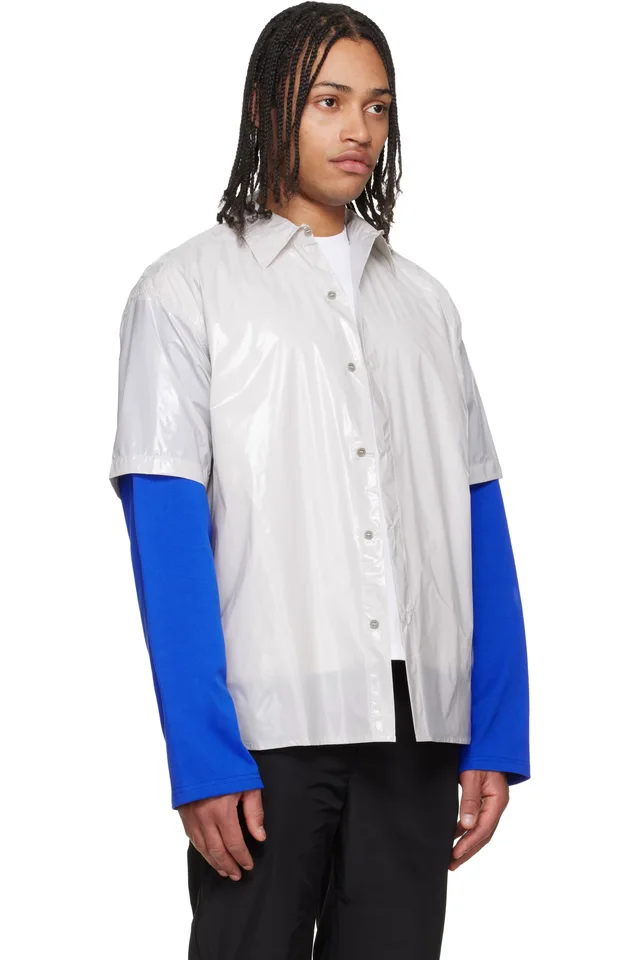 LII Gray Gloss Short-Sleeve Shirt, photo 2 of 4 from SSENSE