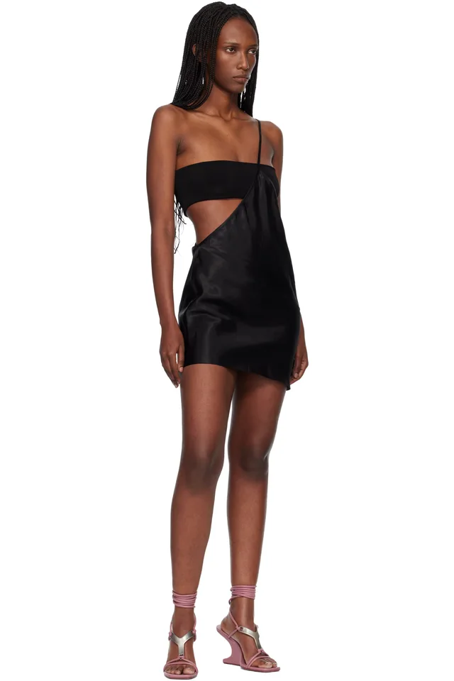 Rick Owens Black Temple Bias Strap Minidress, photo 4 of 4 from SSENSE