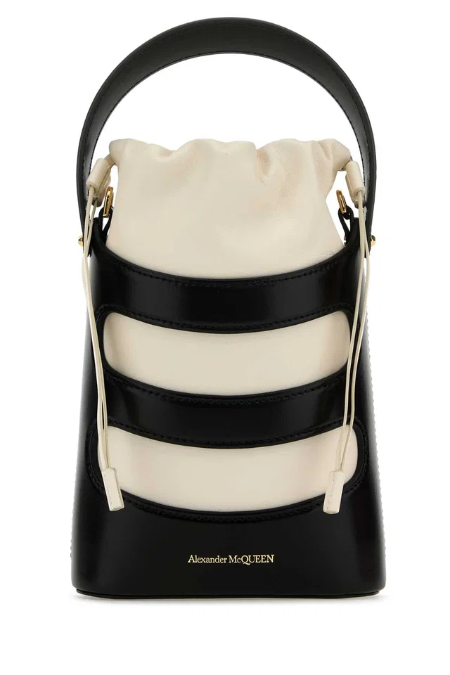 Alexander McQueen The Rise Bucket Bag — Black in Black Calfskin from HEWI