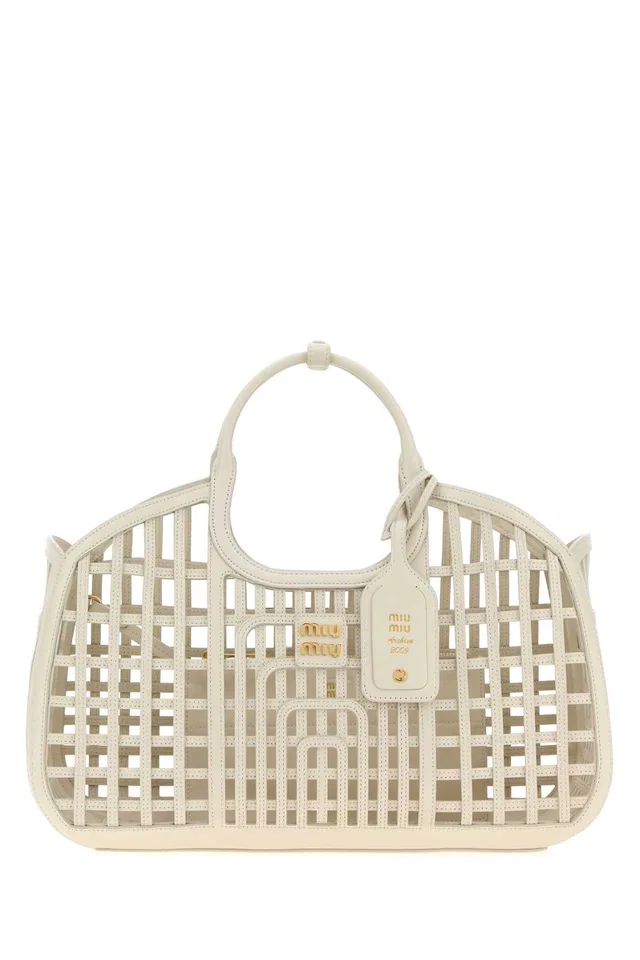 Miu Miu A Shoulder Bag — Beige Calf Leather in Beige Calfskin from HEWI