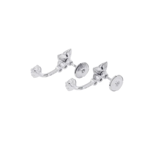 Louis Vuitton Diamond Double Round EarringsQ06400 18K White Gold in White from GALLERY RARE, photo 3 of 13